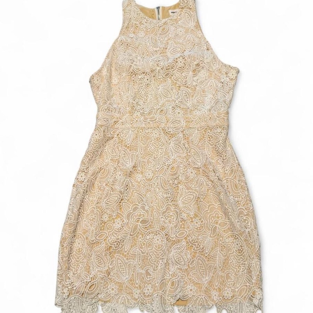 Superdown White Lace Overlay Dress